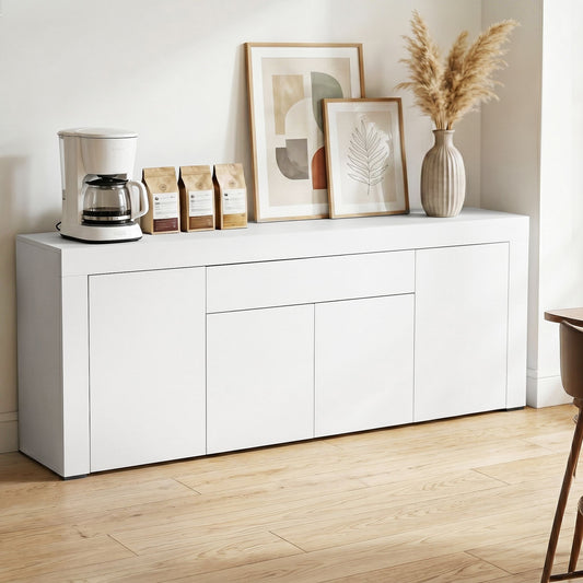 TWSC Buffet Sideboard Cabinet 180cm Cupboard Pantry Storage Drawer White DANA