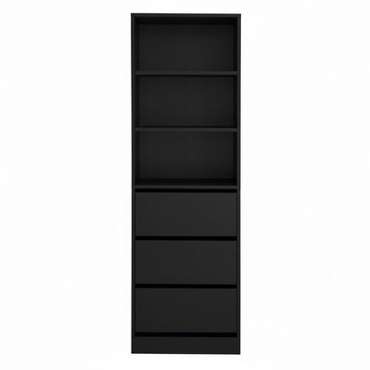 TWSC 3 Chest of Drawers Tallboy Cabinet Black