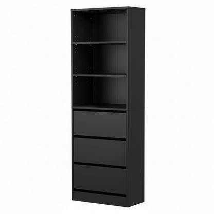 TWSC 3 Chest of Drawers Tallboy Cabinet Black