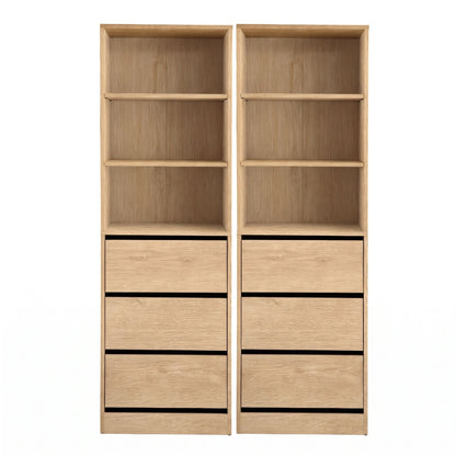 Artiss 2x Chest of 3 Drawers Tallboy Cabinet Pine