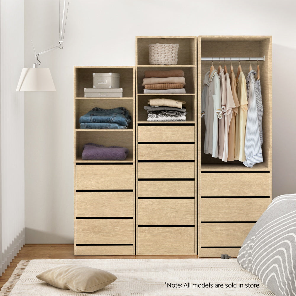 Wardrobe Storage Organizer – 3 Drawers, Pine Finish