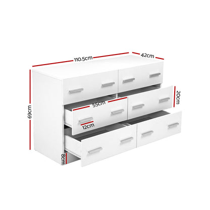 TWSC 6 Chest of Drawers - VEDA White