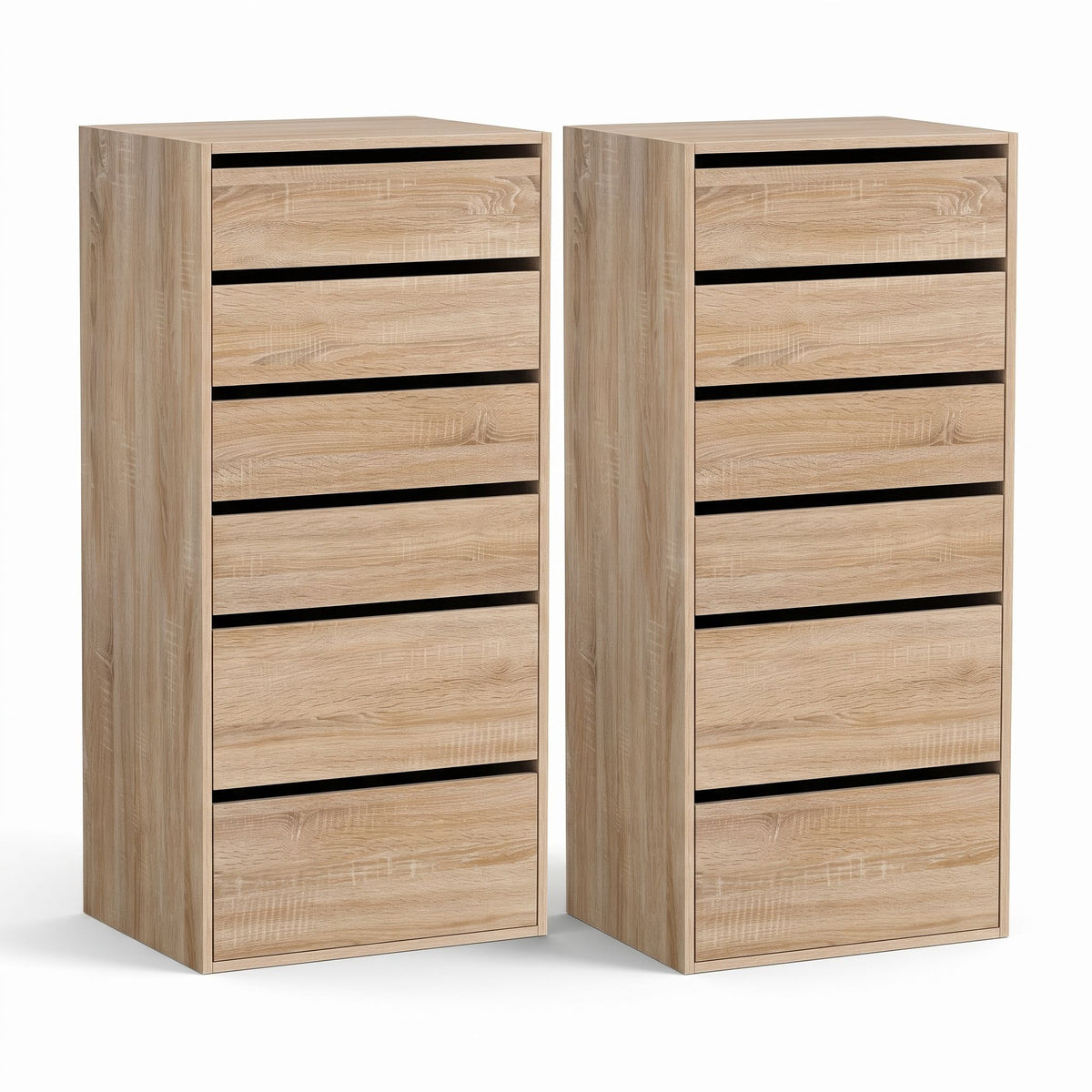 TWSC 2x Chest of 6 Drawers Dresser Tallboy Pine