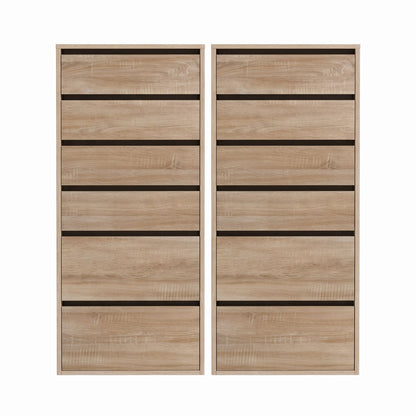 TWSC 2x Chest of 6 Drawers Dresser Tallboy Pine