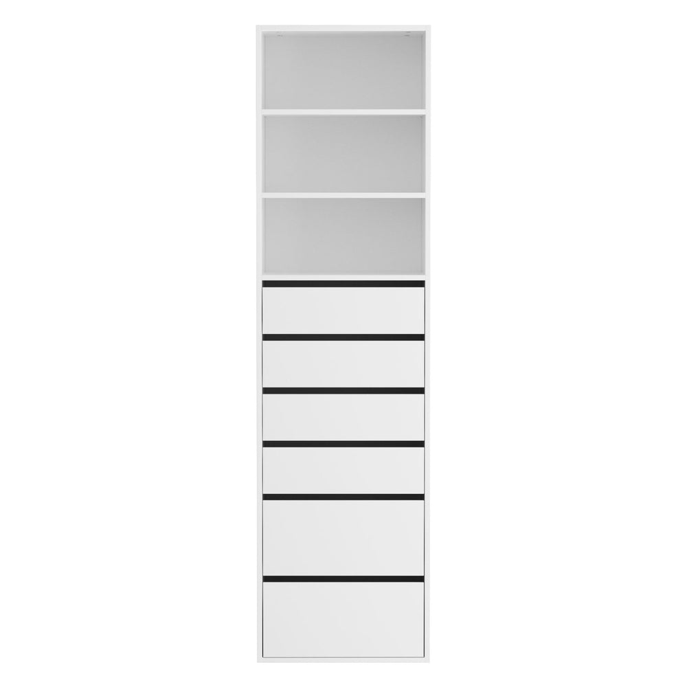 Chest of Drawers – 6 Spacious Drawers, White Tallboy Cabinet