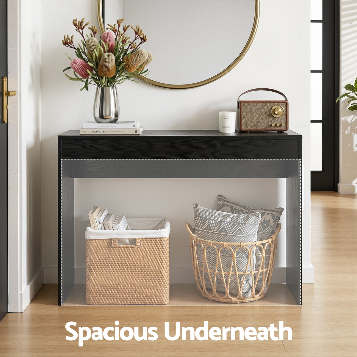 TWSC Console Table Hallway Sofa Entryway Entrance 120CM Black