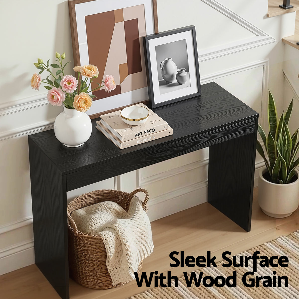 TWSC Console Table Hallway Sofa Entryway Entrance 120CM Black
