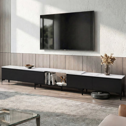 TWSC TV Cabinet Entertainment Unit Stand Extendable Black