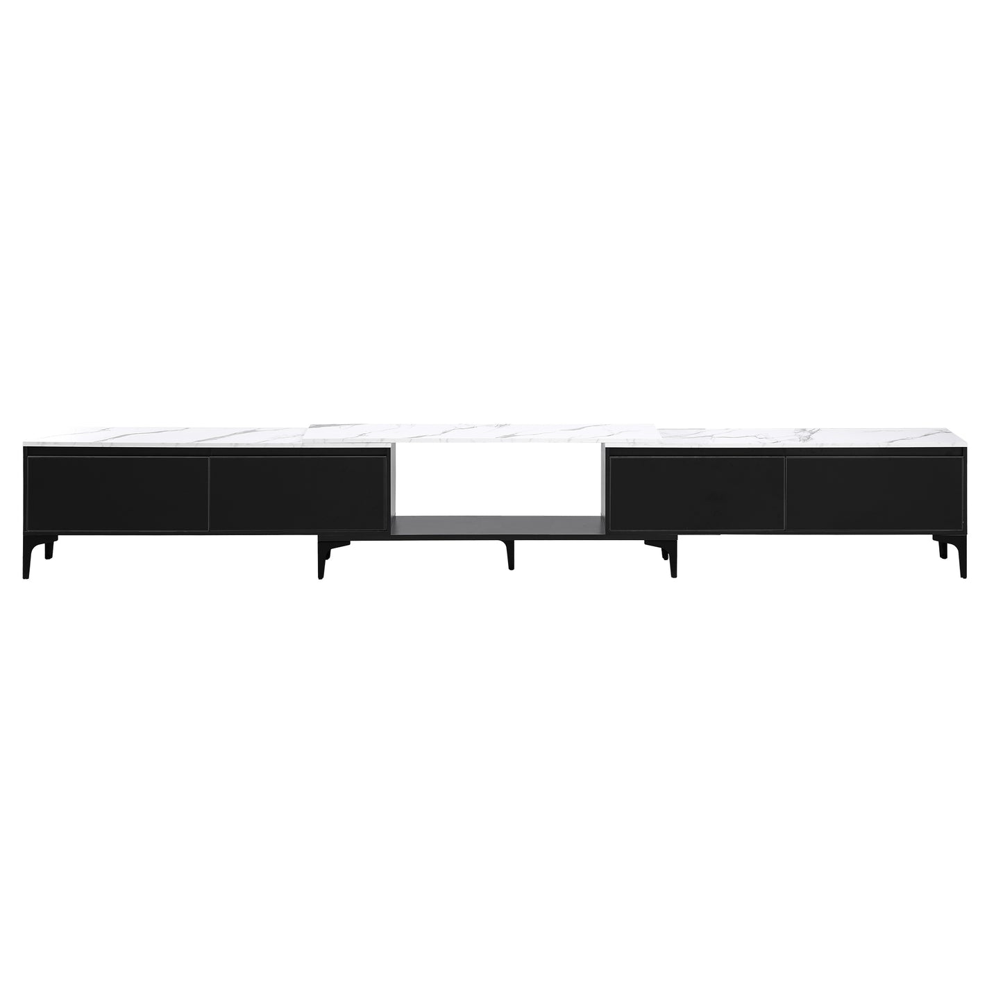 Extendable TV Cabinet – Adjustable Length, Black Finish