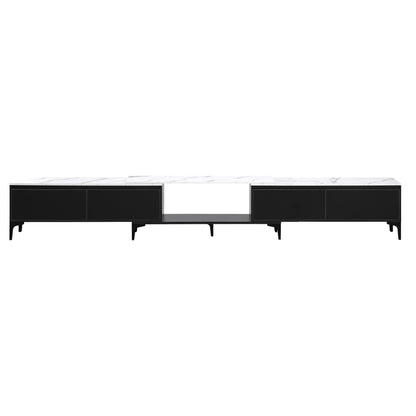 TWSC TV Cabinet Entertainment Unit Stand Extendable Black