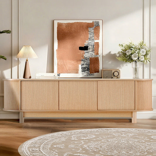 TWSC TV Unit Entertainment Unit Storage Cabinet 160cm Pine