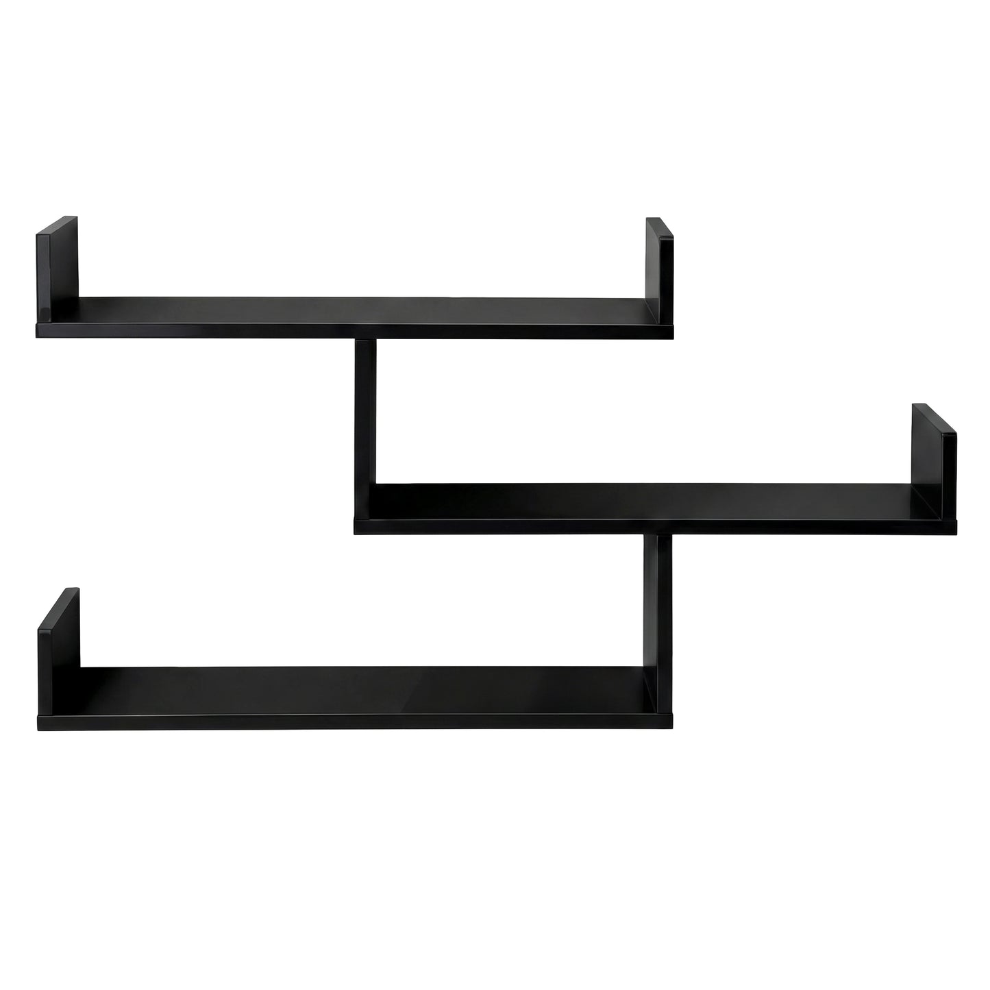 Floating Wall Shelf – 3 Tier Black, Minimalist Design