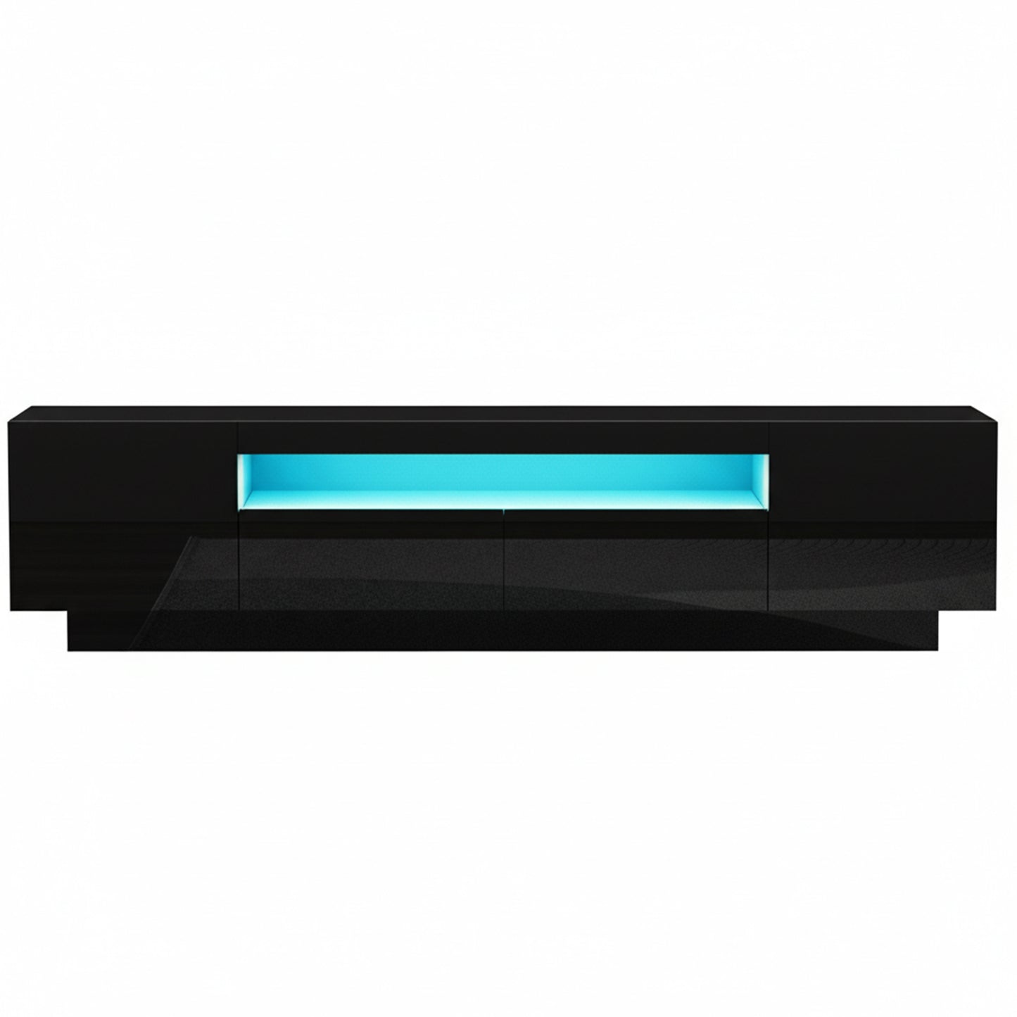 TV Unit with RGB LED Lighting – 180cm Black Entertainment Storage Drawer