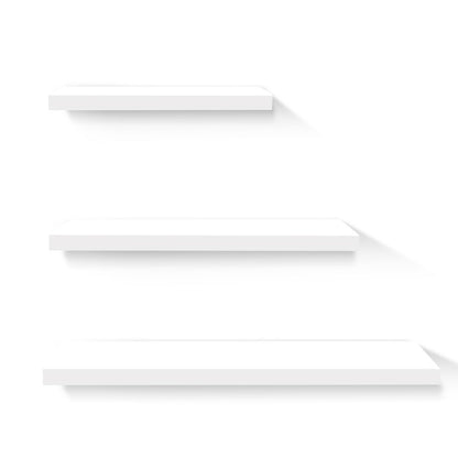 Floating Wall Shelf Set – White, 3-Piece Modern Display