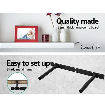 Floating Wall Shelf Set – White, 3-Piece Modern Display