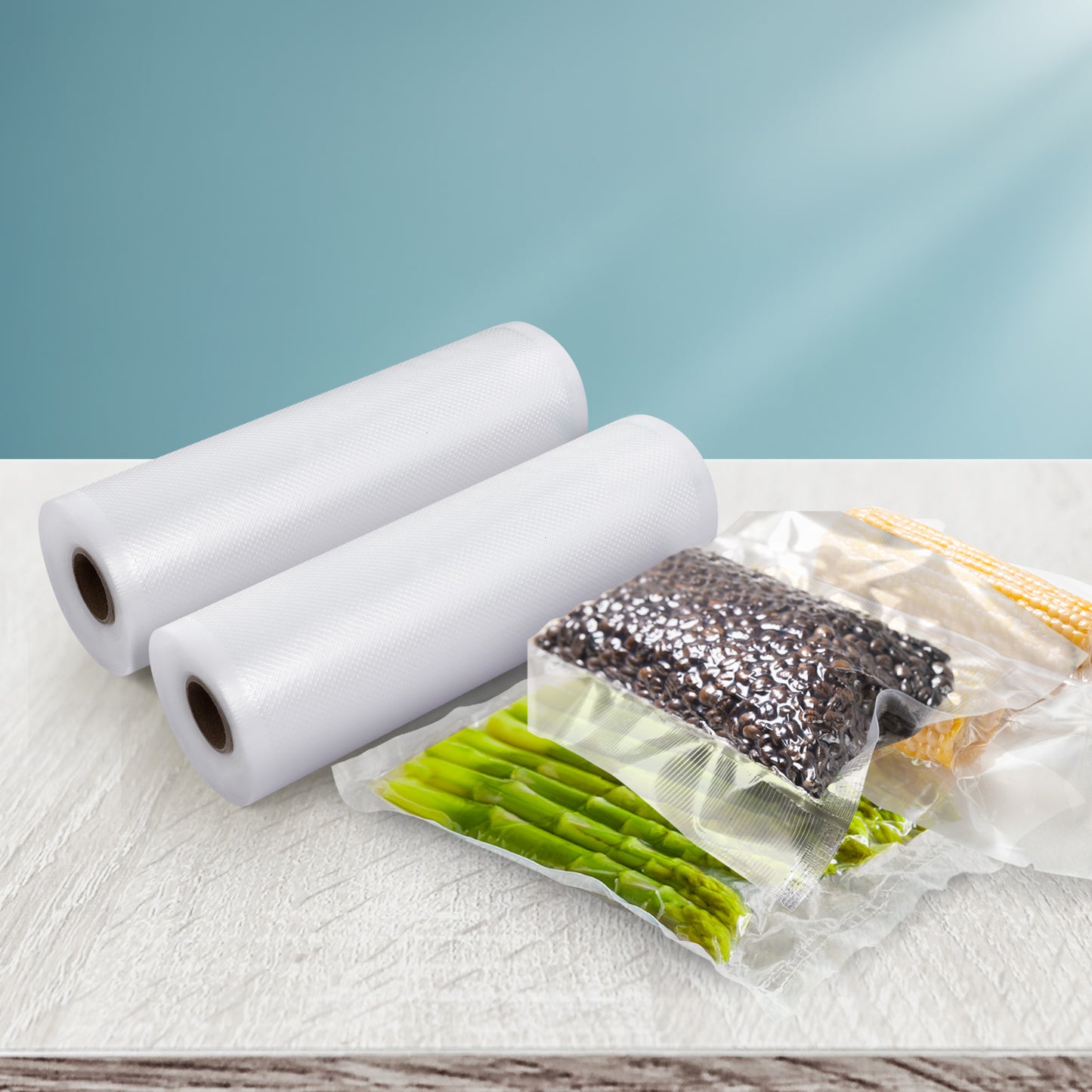 2 Rolls Food Vacuum Sealer Bags Storage Saver Heat Sealing Bag Pack