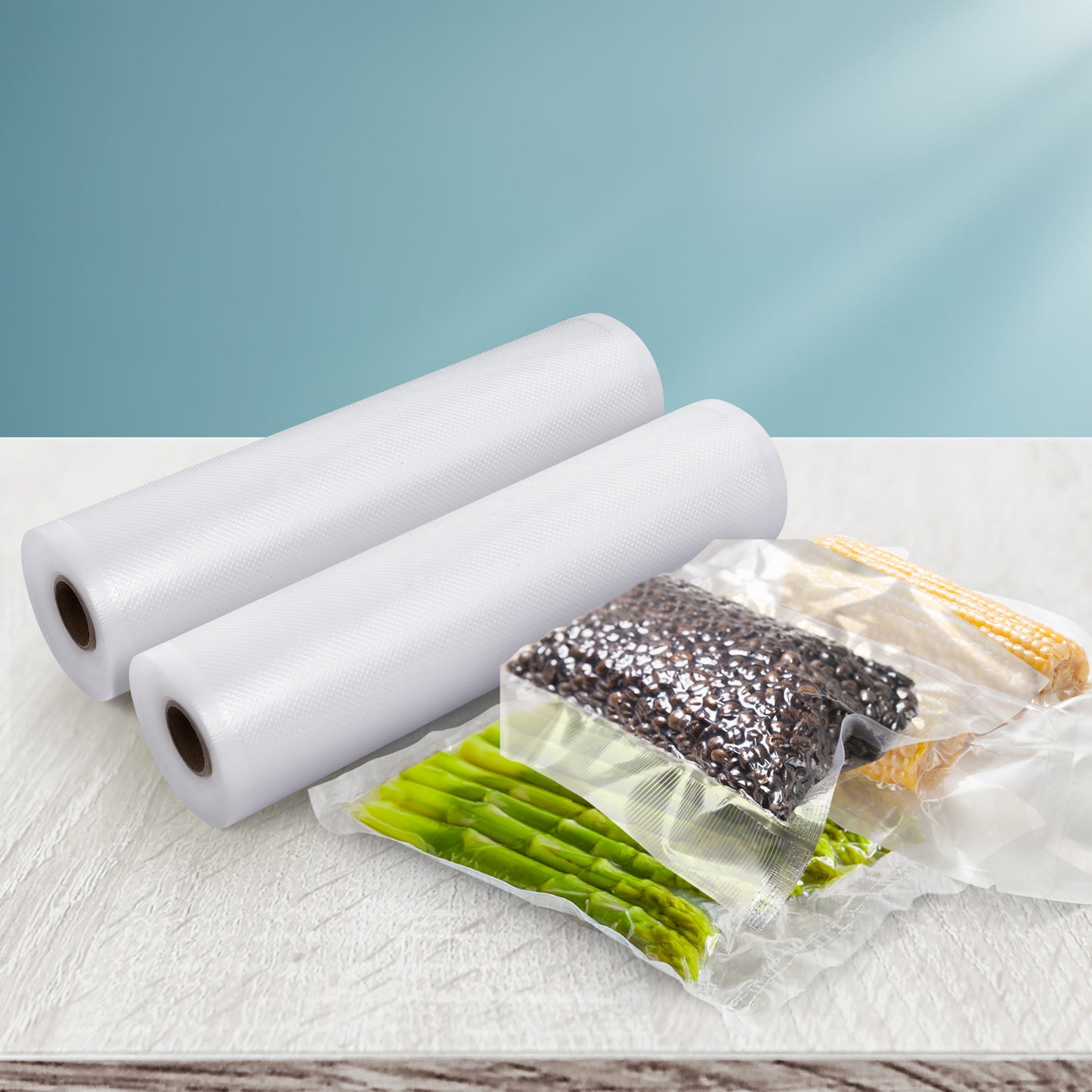 2 Rolls Food Vacuum Sealer Bags Storage Saver Heat Sealing Bag Pack