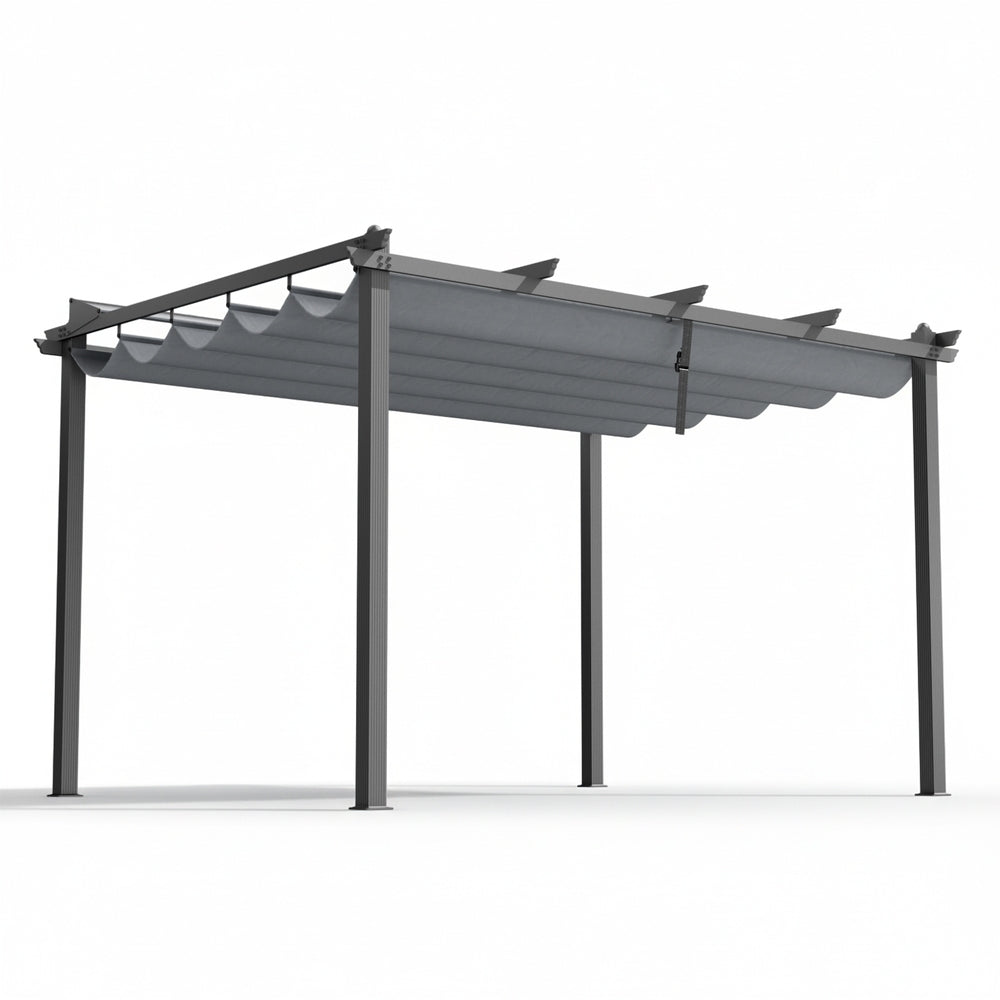 Gazebo with Adjustable Canopy – Aluminium Frame, 3x4m Grey