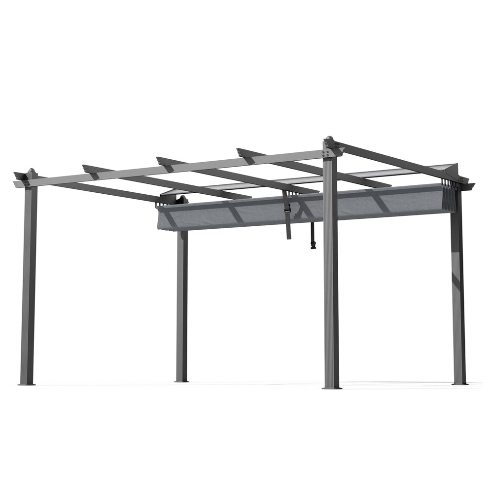 Gazebo with Adjustable Canopy – Aluminium Frame, 3x4m Grey
