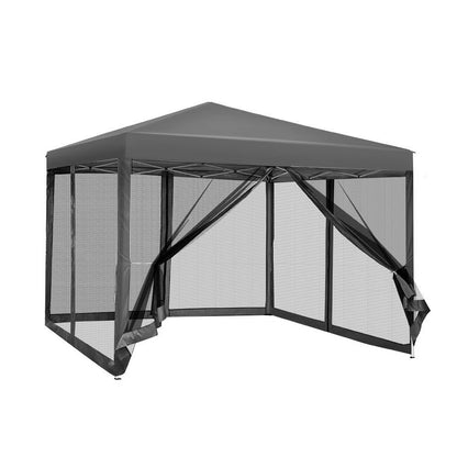 Gazebo Pop-Up Tent – UV Resistant, 3x3m, Grey Mesh Walls