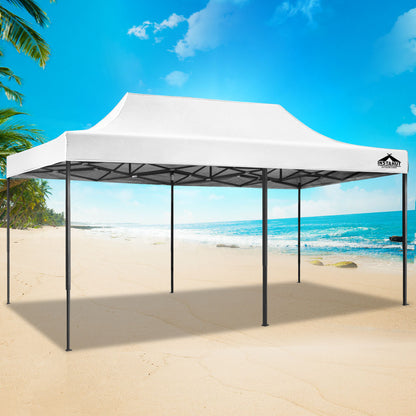 Gazebo Pop Up Marquee – 3x6 Folding Tent, White 500D Oxford Fabric