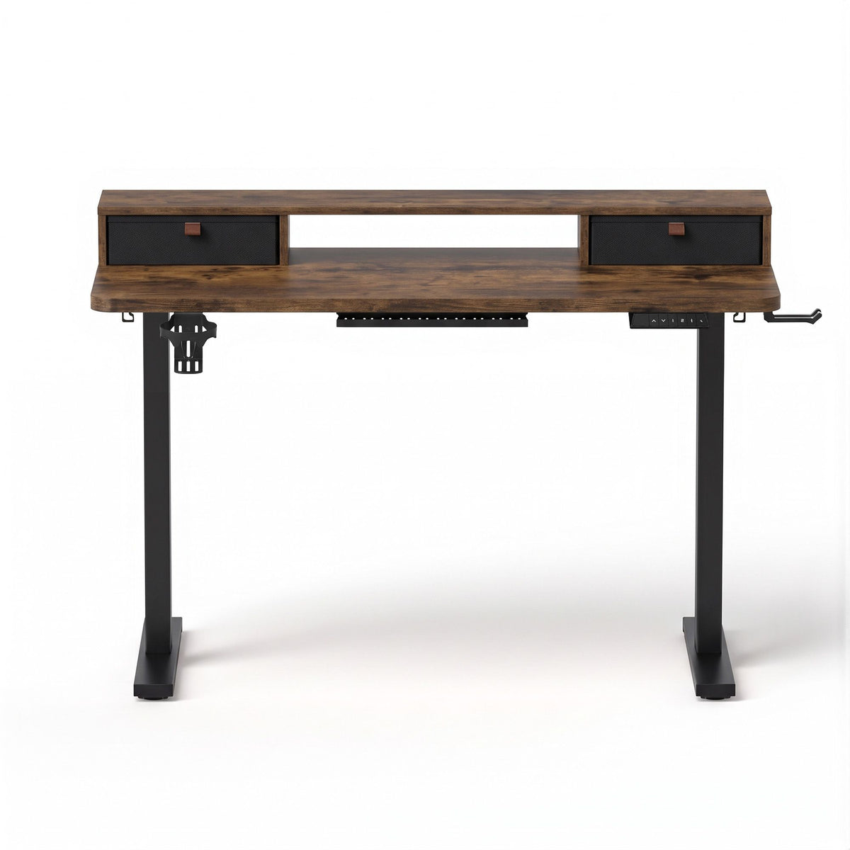 TWSC Electric Standing Desk Height Adjustable Home Office 120cm Rustic Brown