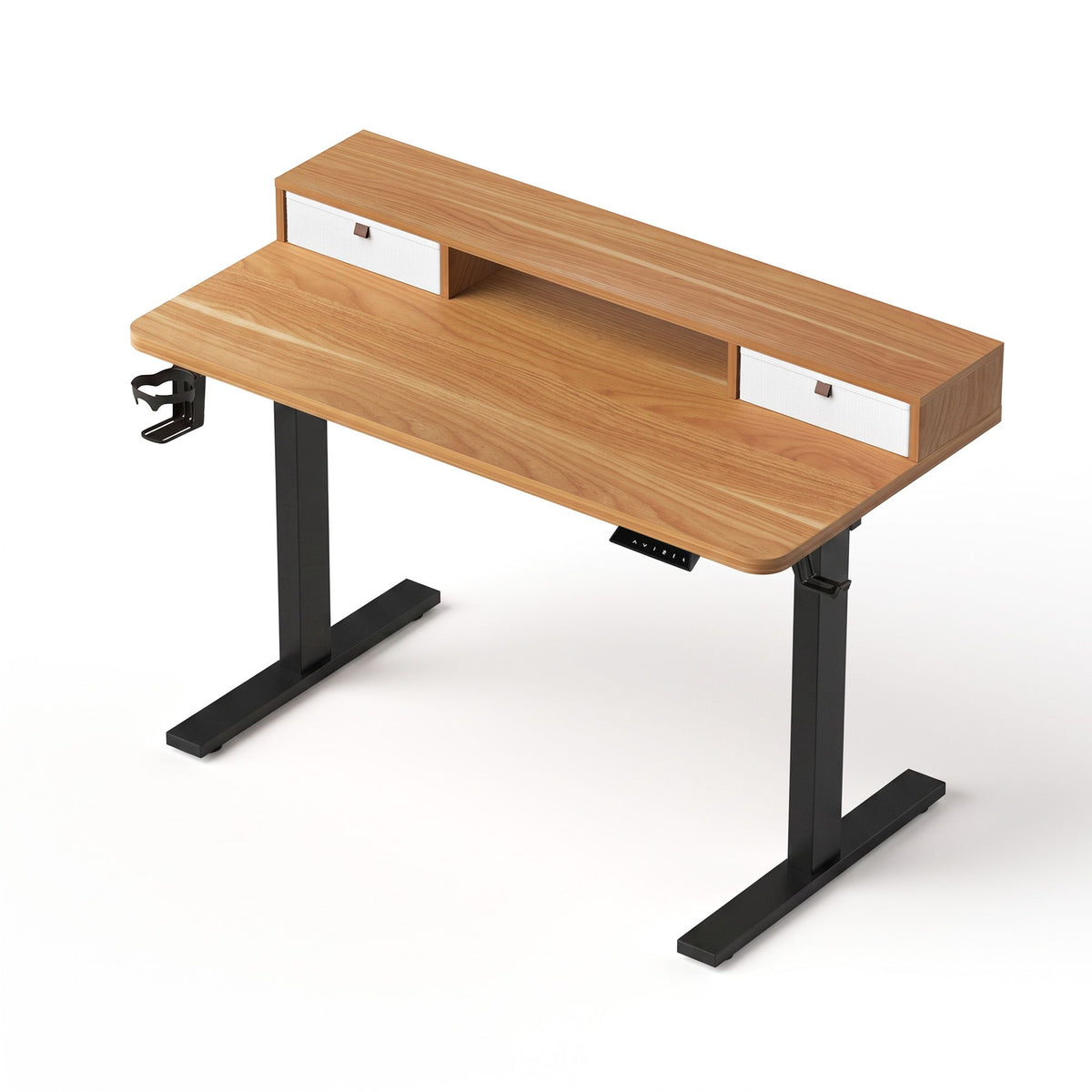 TWSC Electric Standing Desk Height Adjustable Home Office 120cm Oak