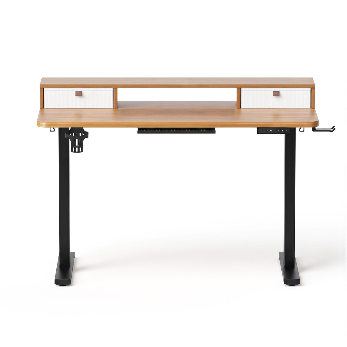 TWSC Electric Standing Desk Height Adjustable Home Office 120cm Oak