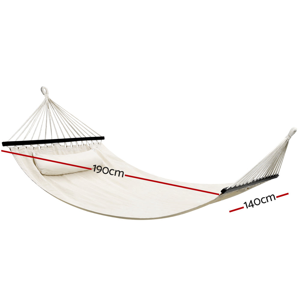 Hammock Bed – Portable 2-Person with Pillow, Cotton-Polyester Blend