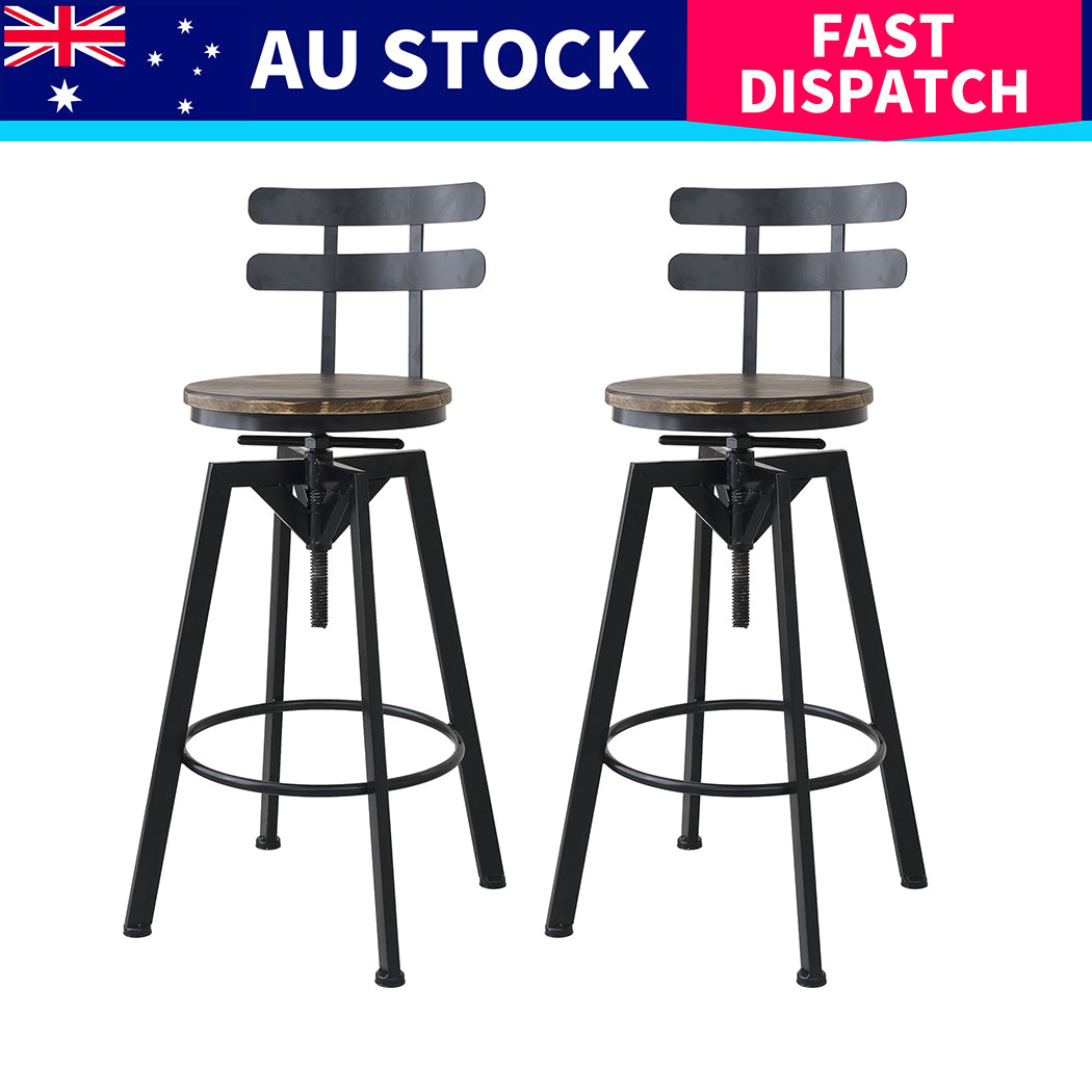 Levede 4x Bar Stool Industrial Adjustable-2065254251537502217