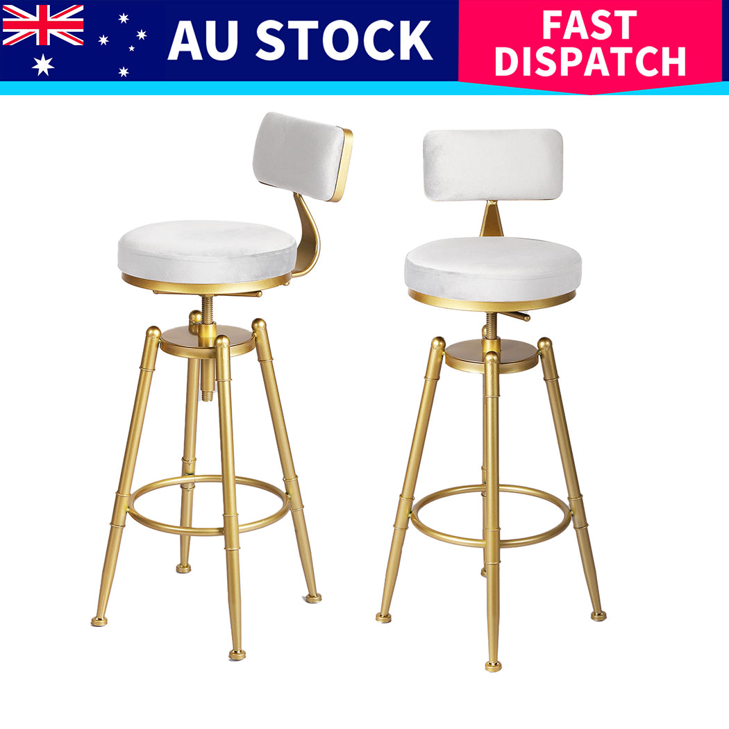Levede 4x Bar Stools Swivel Kitchen Bar Chair White-2065254250971271176