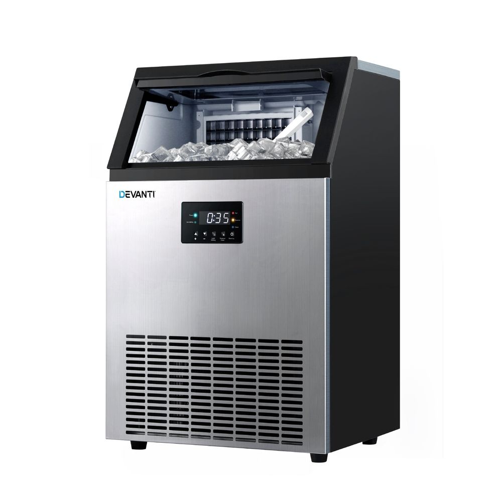 Devanti Ice Maker – Commercial 45kg Capacity, Stainless Steel