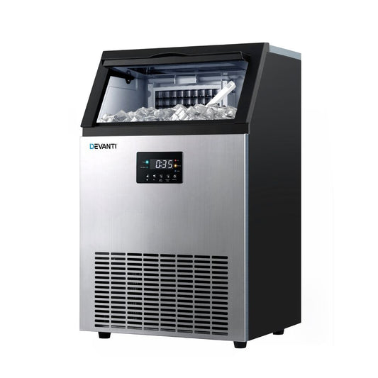 Devanti Ice Maker – Commercial 45kg Capacity, Stainless Steel