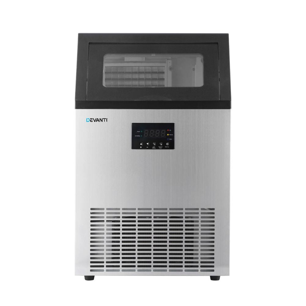Devanti Ice Maker – Commercial 45kg Capacity, Stainless Steel