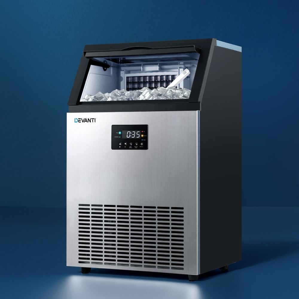 Devanti Ice Maker – Commercial 45kg Capacity, Stainless Steel