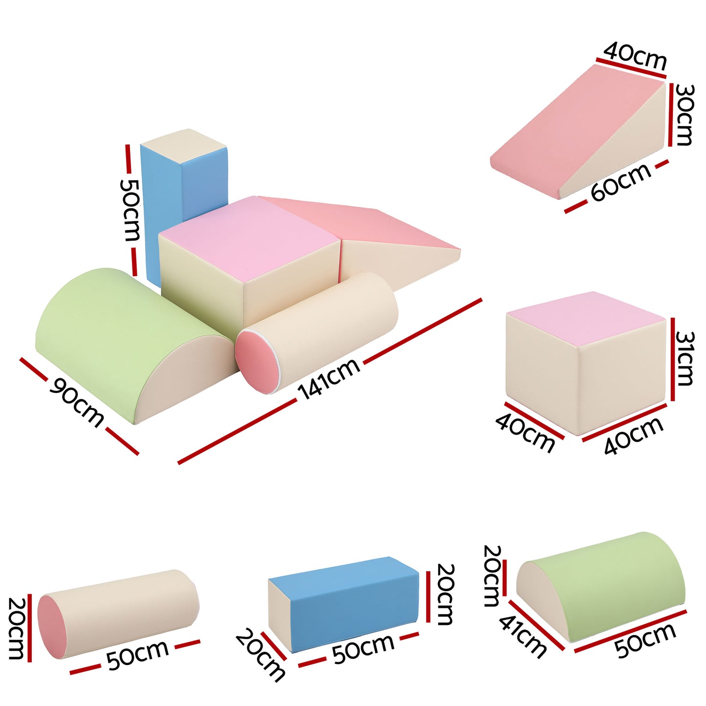 Kids Foam Climbing Blocks Playset – 5-Piece Soft Indoor Toy with Slide