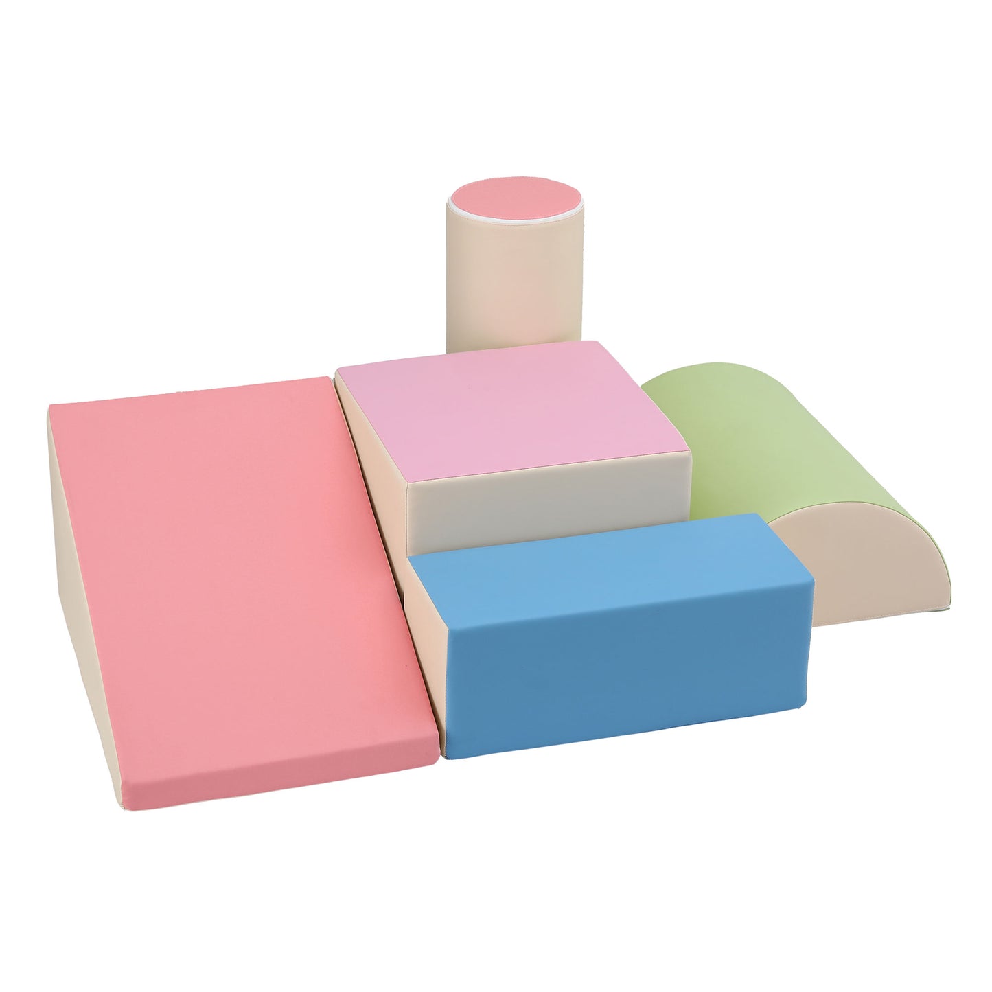 Kids Foam Climbing Blocks Playset – 5-Piece Soft Indoor Toy with Slide