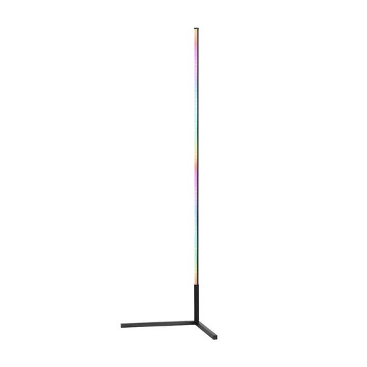 Black RGB LED floor lamp from The Willow Stone Collective, 150cm tall with remote control and USB power for home lighting.