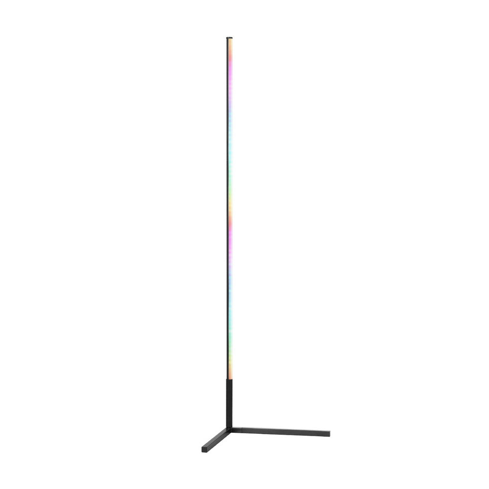 Black RGB LED floor lamp from The Willow Stone Collective with remote control, 150cm tall, USB powered for home lighting.