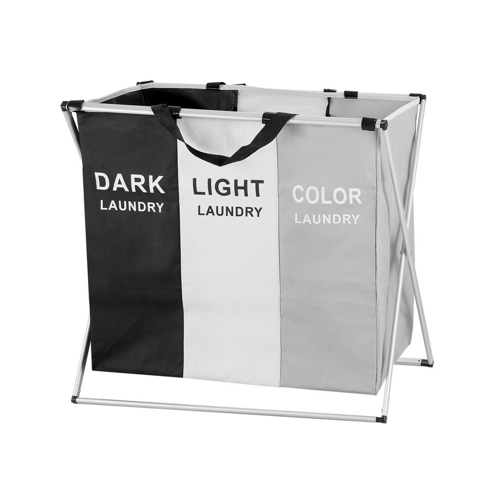 Laundry Basket Hamper – Large Foldable 3-Section Organizer with Handle