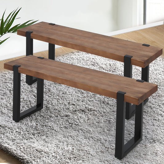 Levede 2x Dining Bench Chairs Wooden 140cm-2065254609814949895