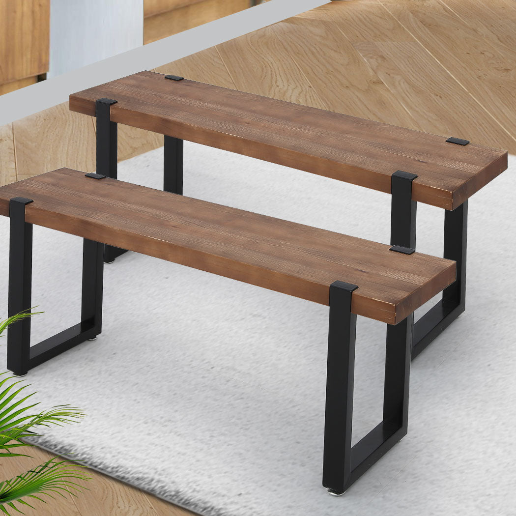 Levede 2x Dining Bench Chairs Wooden 140cm-2065254609814949894