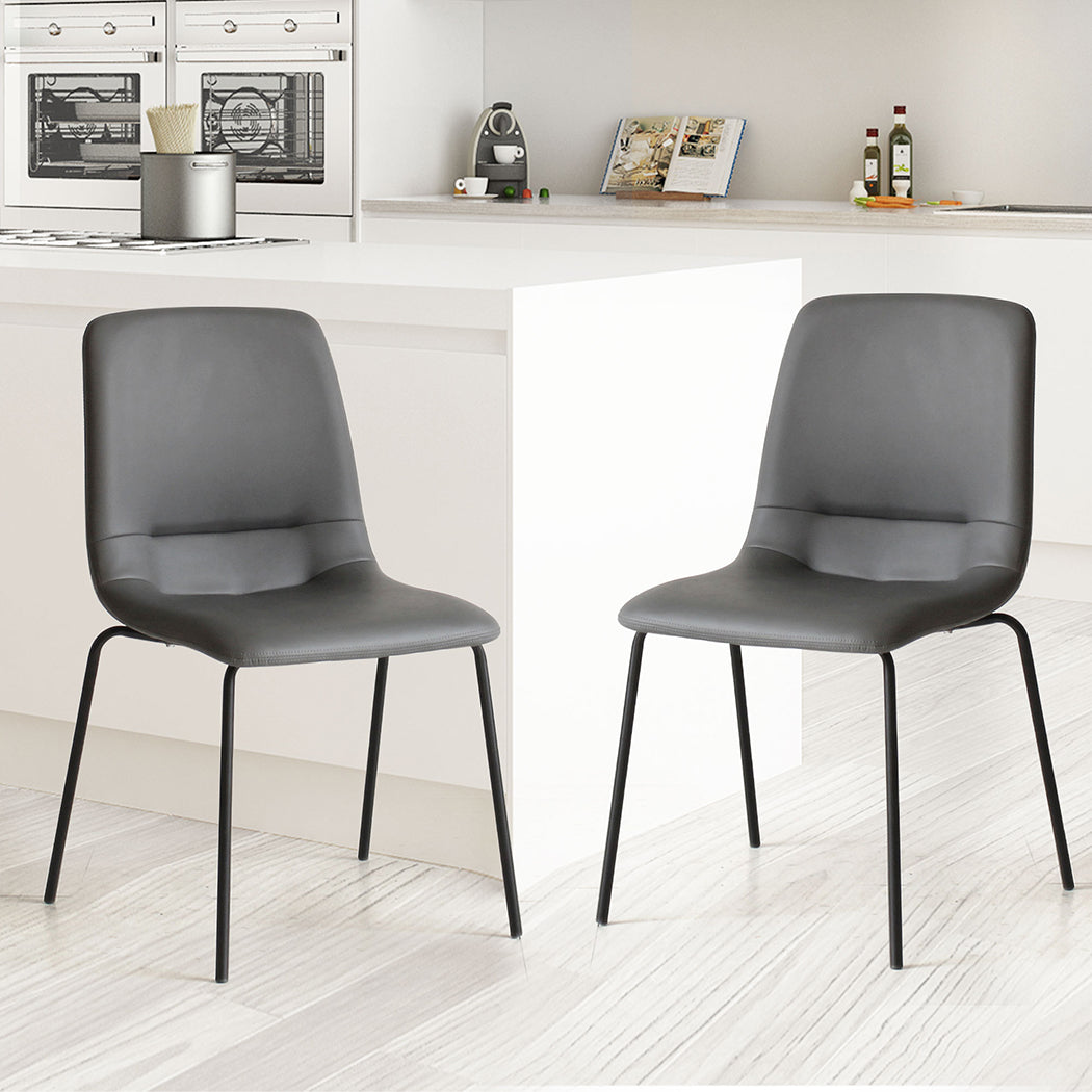 Levede Stackable Dining Chairs Kitchen Grey-2065254614567096326