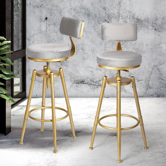 Levede 4x Swivel Bar Stools Kitchen Bar Chair Grey-2065254250719612934