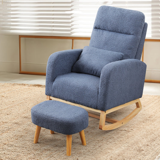 Levede Rocking Chair Ottoman Footrest With Side Pocket-2006732687477444615