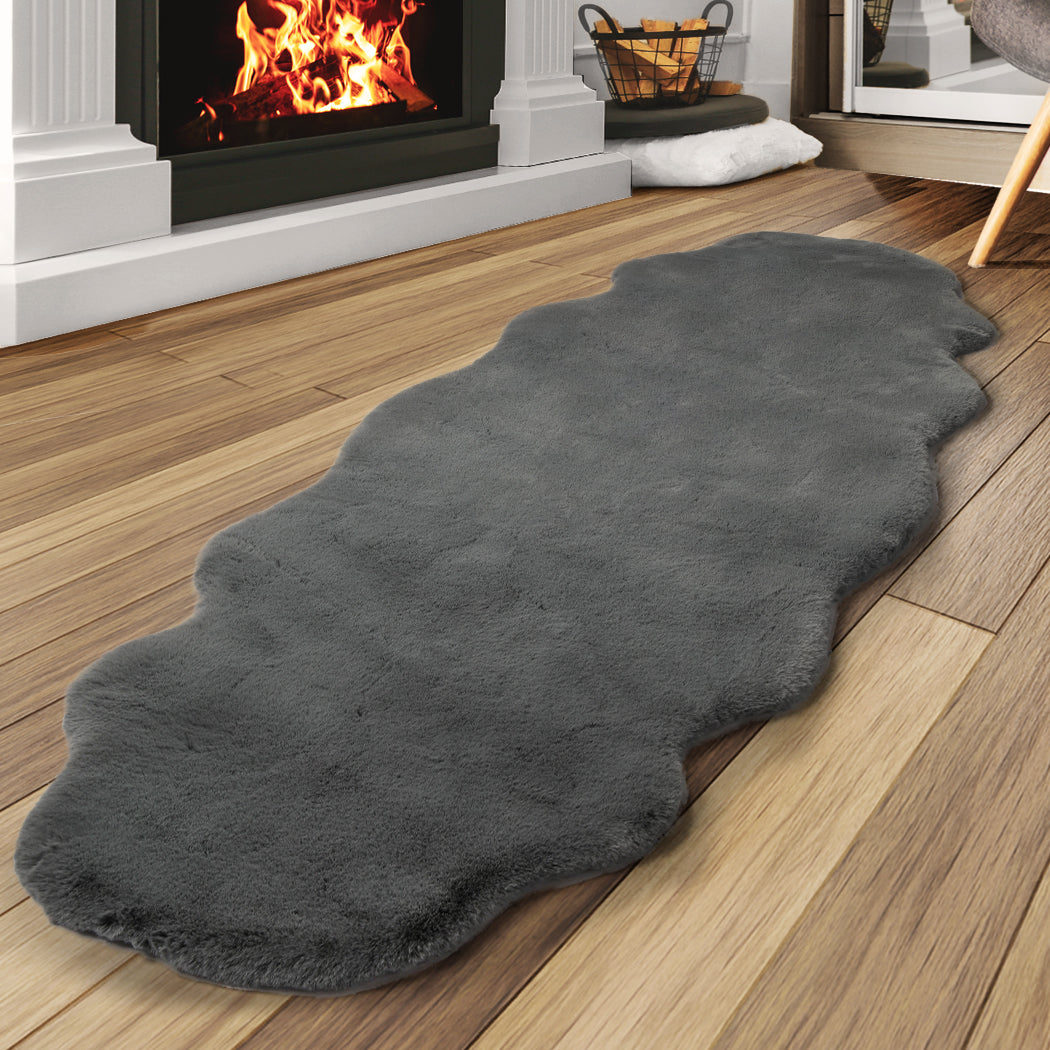 Marlow Floor Rug Area Rugs Cloud Fluffy 80X200cm Grey-2065254459767918599