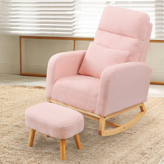 Levede Rocking Chair Ottoman Footrest With Side Pocket-2006732687682965511