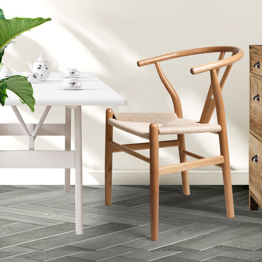 Levede 2x Dining Chairs Wooden Hans Clear-2018816938096070662