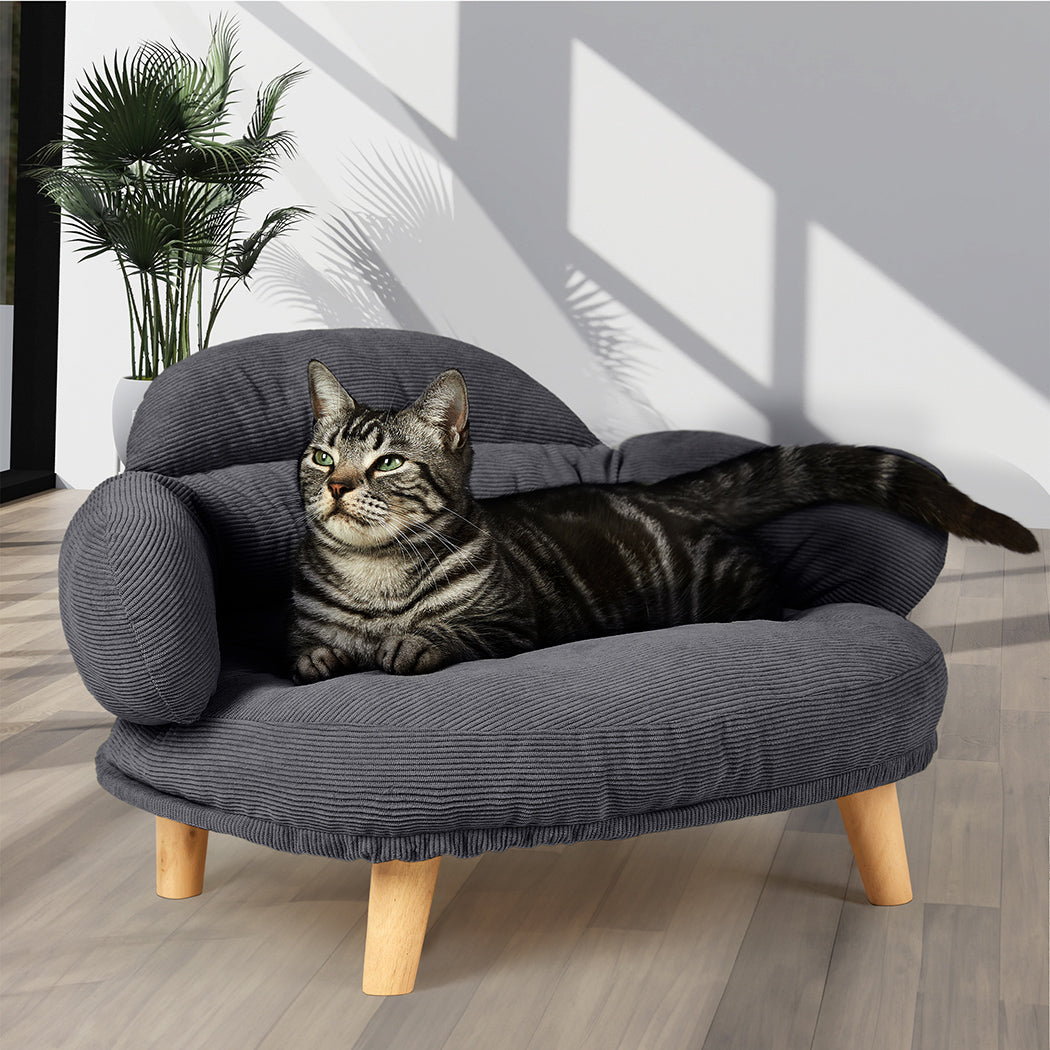 Pawz Elevated Pet Dog Cat Sofa Bed Couch L Size Grey-2029387203972567046