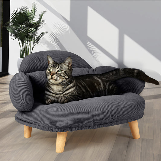 Pawz Elevated Pet Dog Cat Sofa Bed Couch L Size Grey-2029387203972567046